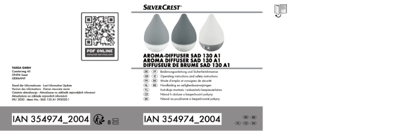Page n°1 - Manuel utilisateur SilverCrest SAD 130 A1