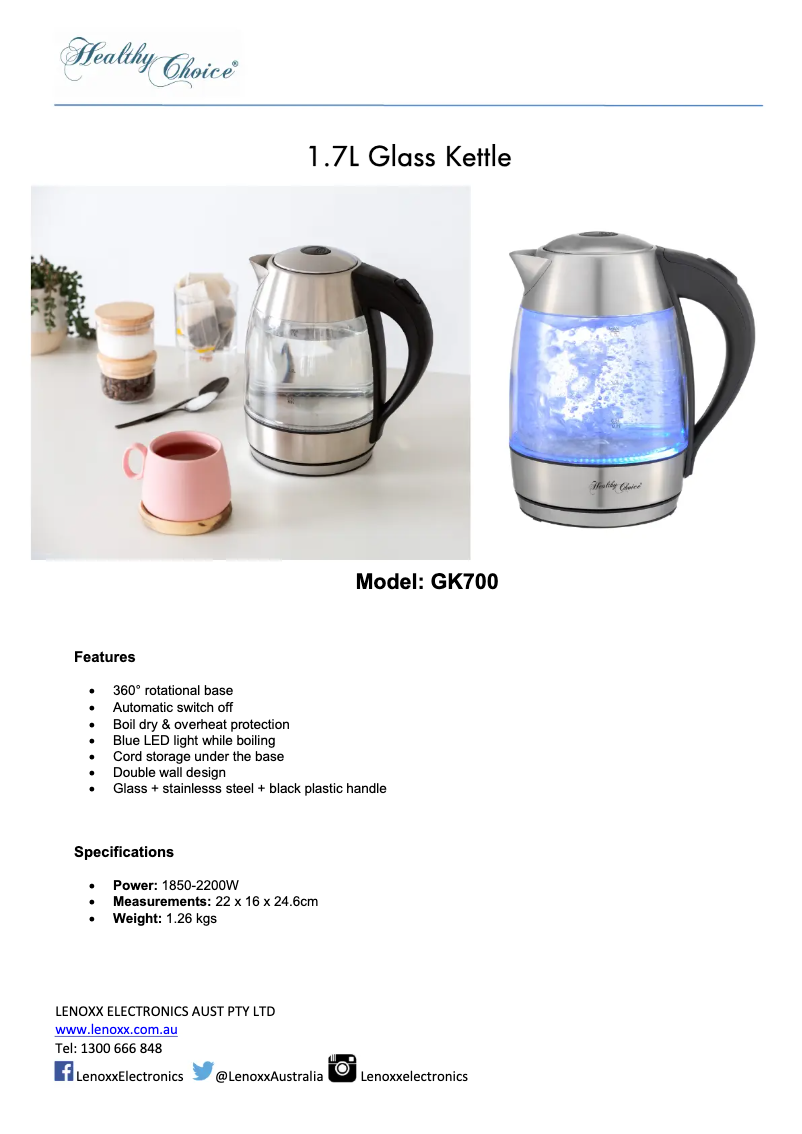 Image de la première page du manuel de l'appareil GK700