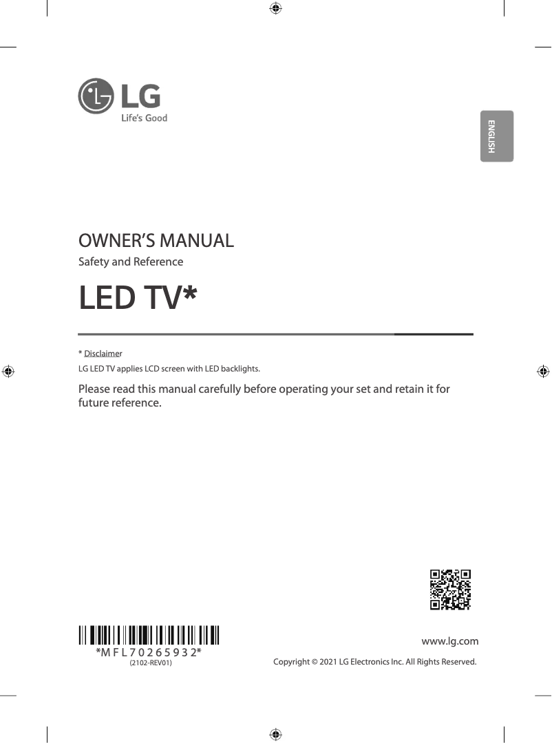 Page 1 de la notice Manuel utilisateur LG 65UP8000PTZ