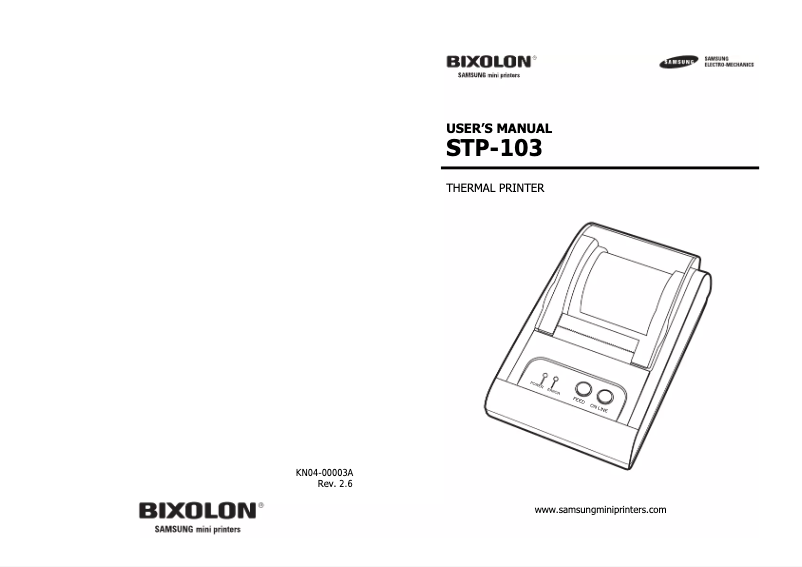 Image de la première page du manuel de l'appareil STP-103DK