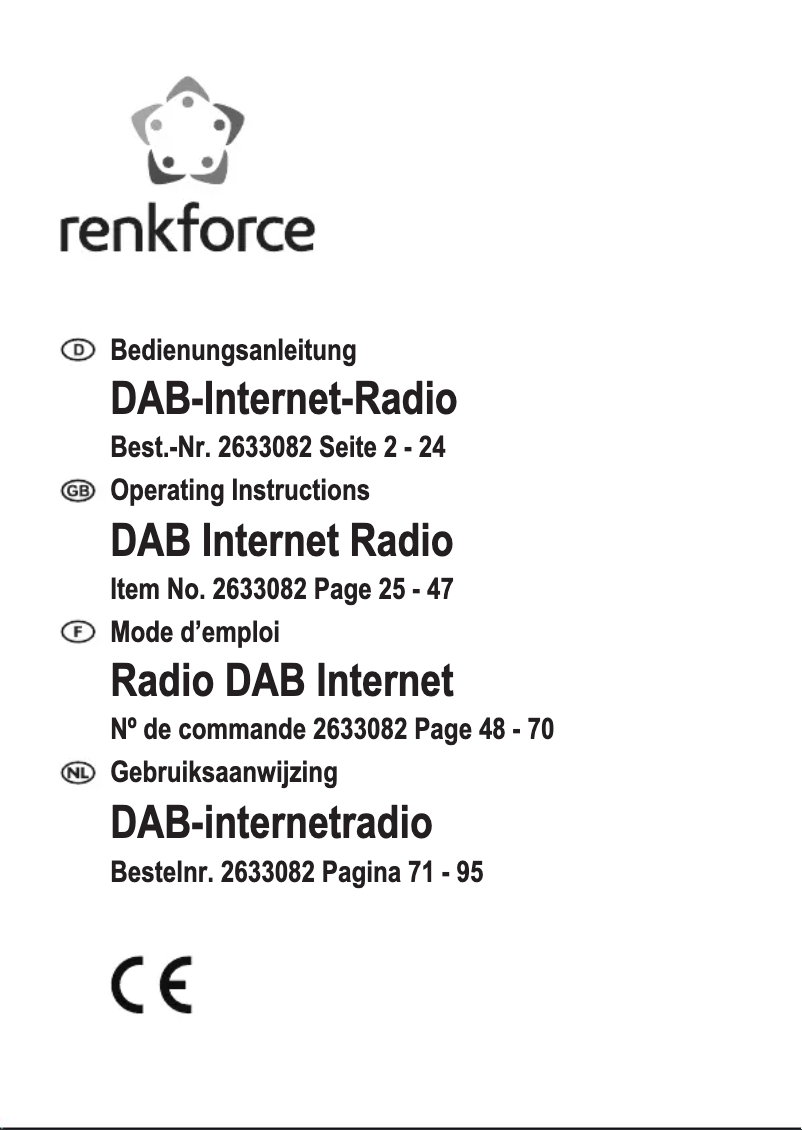 Page n°1 - Manuel utilisateur Renkforce MMR-88