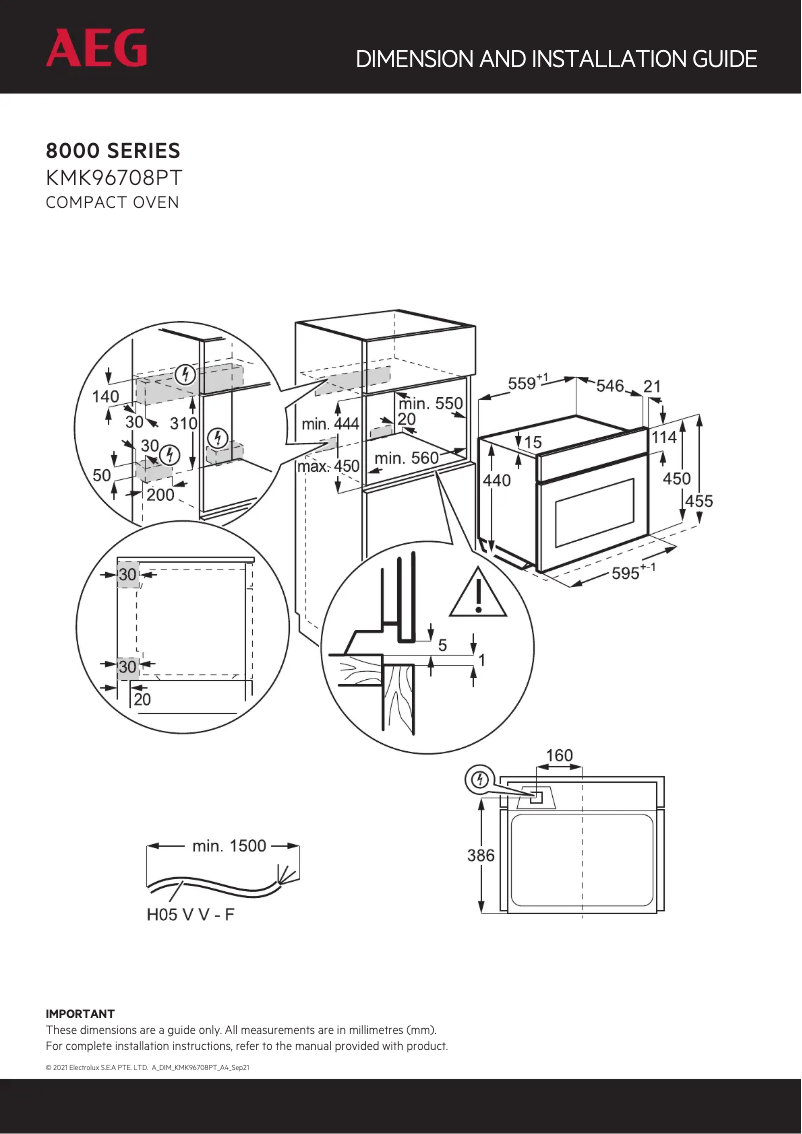 Página 1 del manual Dibujo técnico AEG KMK96708PT
