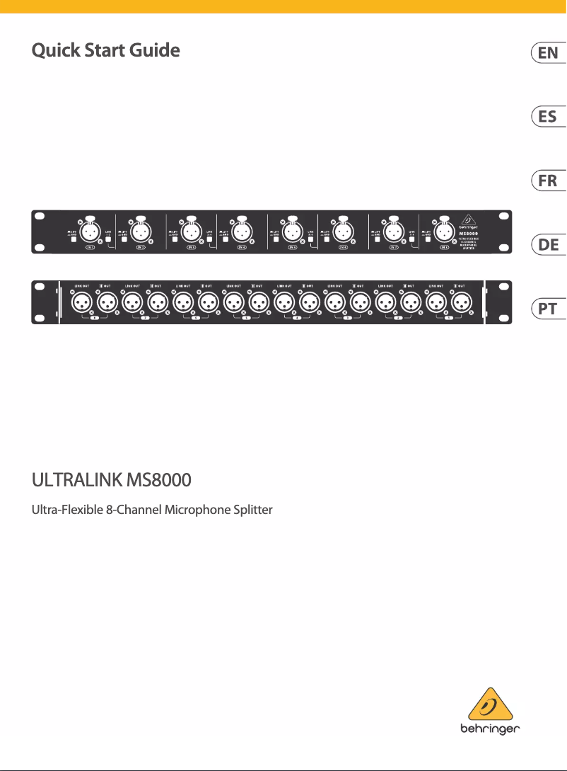 Image de la première page du manuel de l'appareil ULTRALINK MS8000