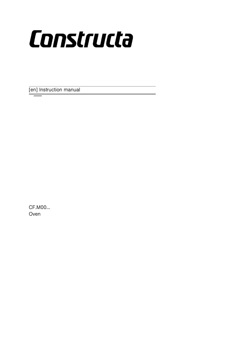 Page n°1 - Manuel d'utilisation et d'entretien Constructa CF7M00250