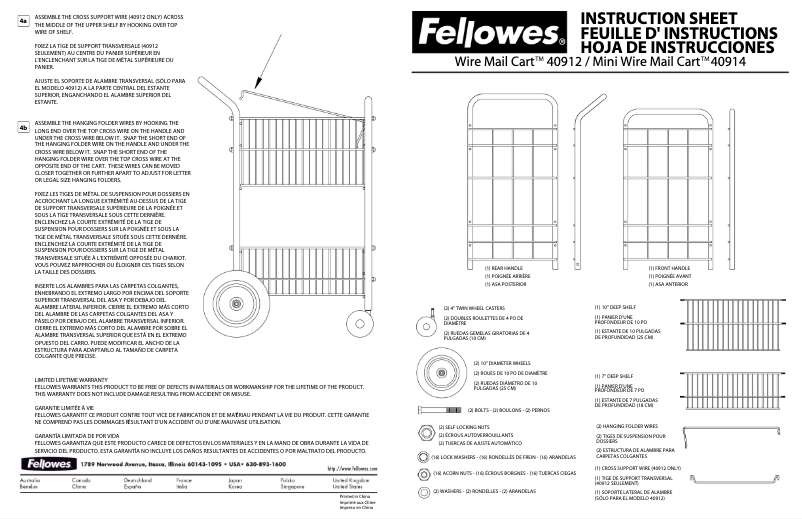 Page 1 de la notice Manuel utilisateur Fellowes 40912