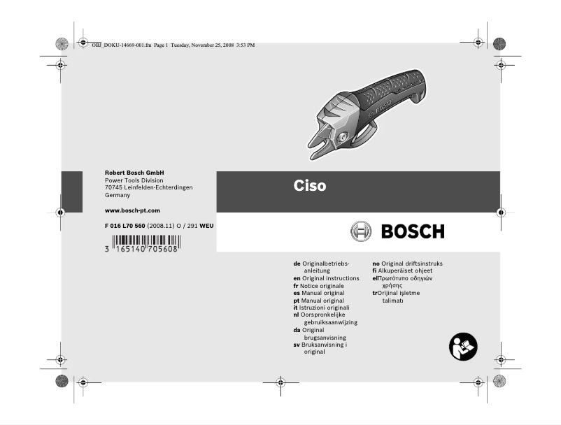Page n°1 - Manuel utilisateur Bosch CISO