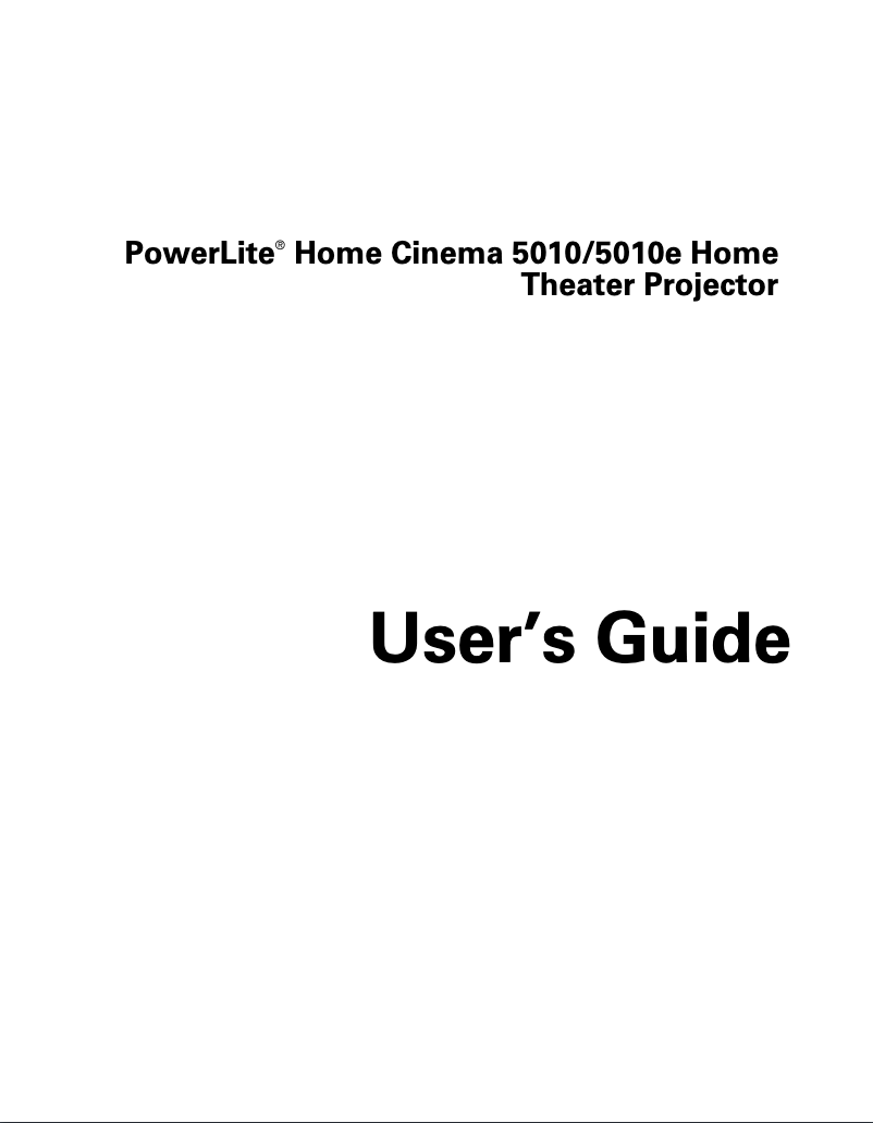 Imagen de la primera página del manual del dispositivo PowerLite Home Cinema 5010e
