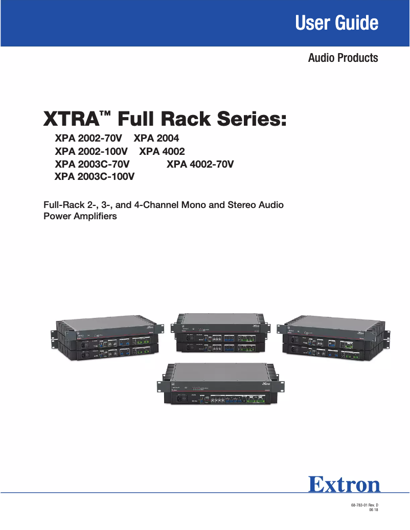 Page n°1 - Manuel utilisateur Extron XPA 2003C-100V