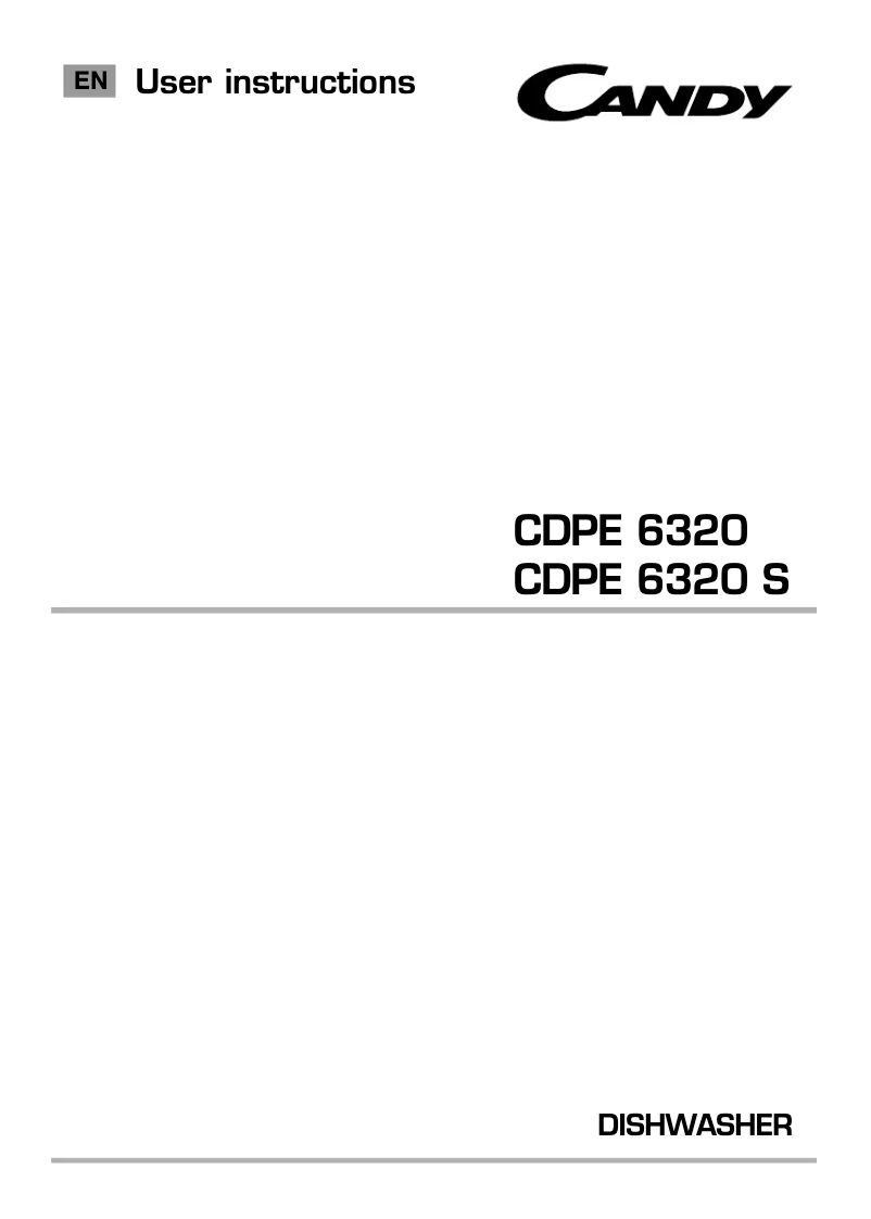 Page 1 de la notice Manuel utilisateur Candy CDPE 6320S-80