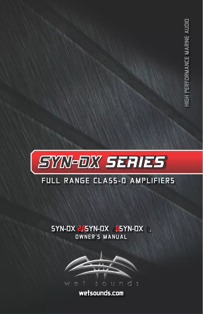 Page 1 de la notice Manuel utilisateur Wet Sounds SYN-DX 4