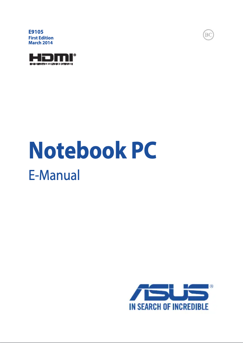Page n°1 - Manuel utilisateur Asus X555LD