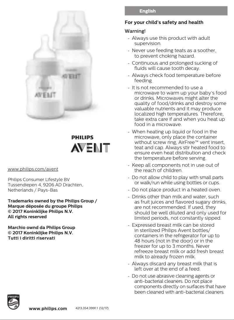 Page 1 de la notice Manuel utilisateur Philips AVENT SCD808
