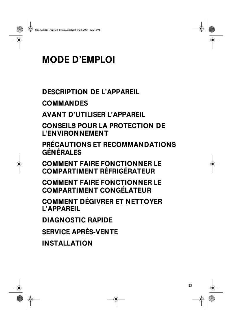 Image de la première page du manuel de l'appareil ARG 422/1/R