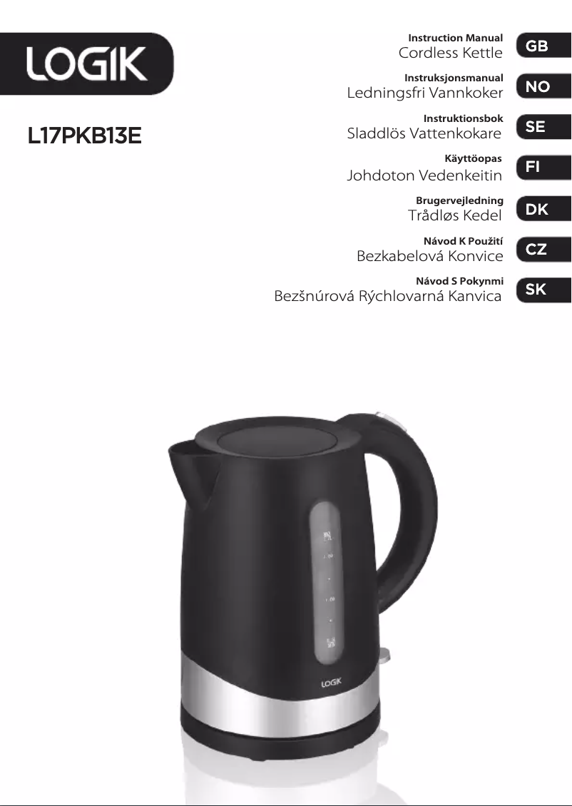 Page 1 de la notice Manuel utilisateur Logik L17PKB13E
