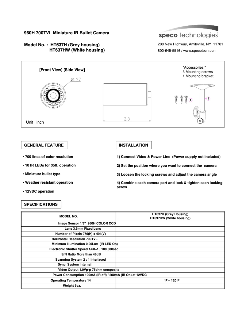 Image de la première page du manuel de l'appareil HT637HW