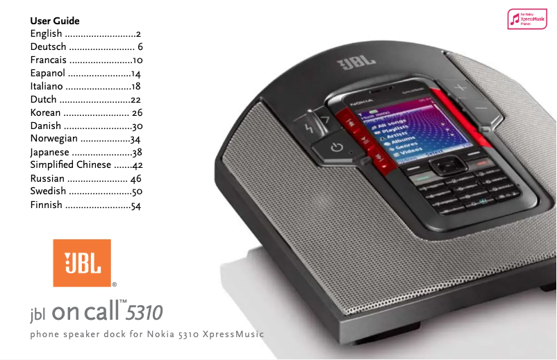 Page 1 de la notice Manuel utilisateur JBL On Call 5310