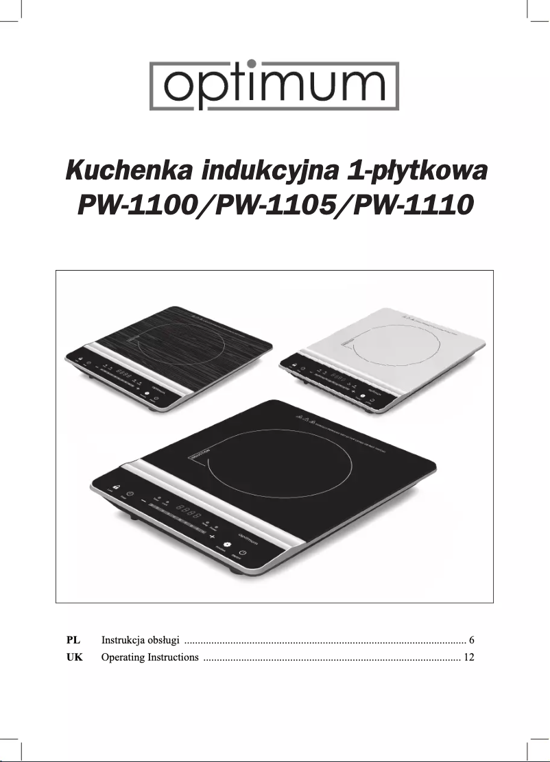 Page 1 de la notice Manuel utilisateur Optimum PW-1100