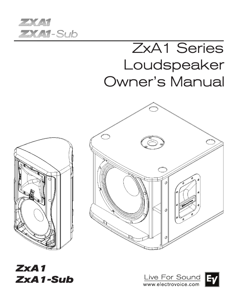 Image de la première page du manuel de l'appareil ZXA1-SUB