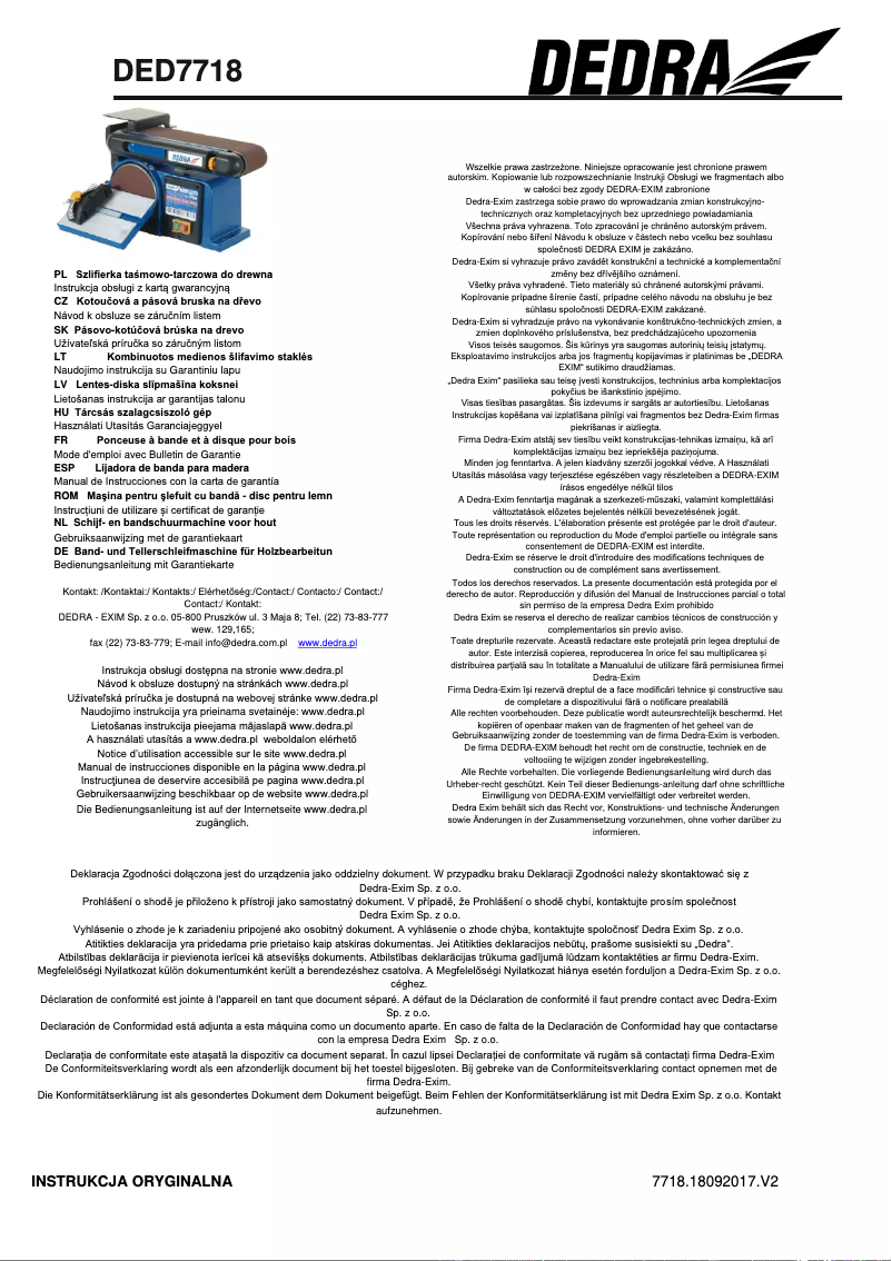 Image de la première page du manuel de l'appareil DED7718