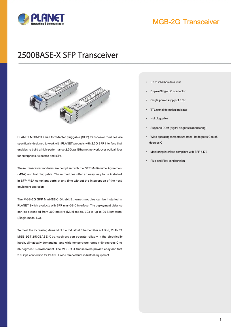 Image de la première page du manuel de l'appareil MGB-2G