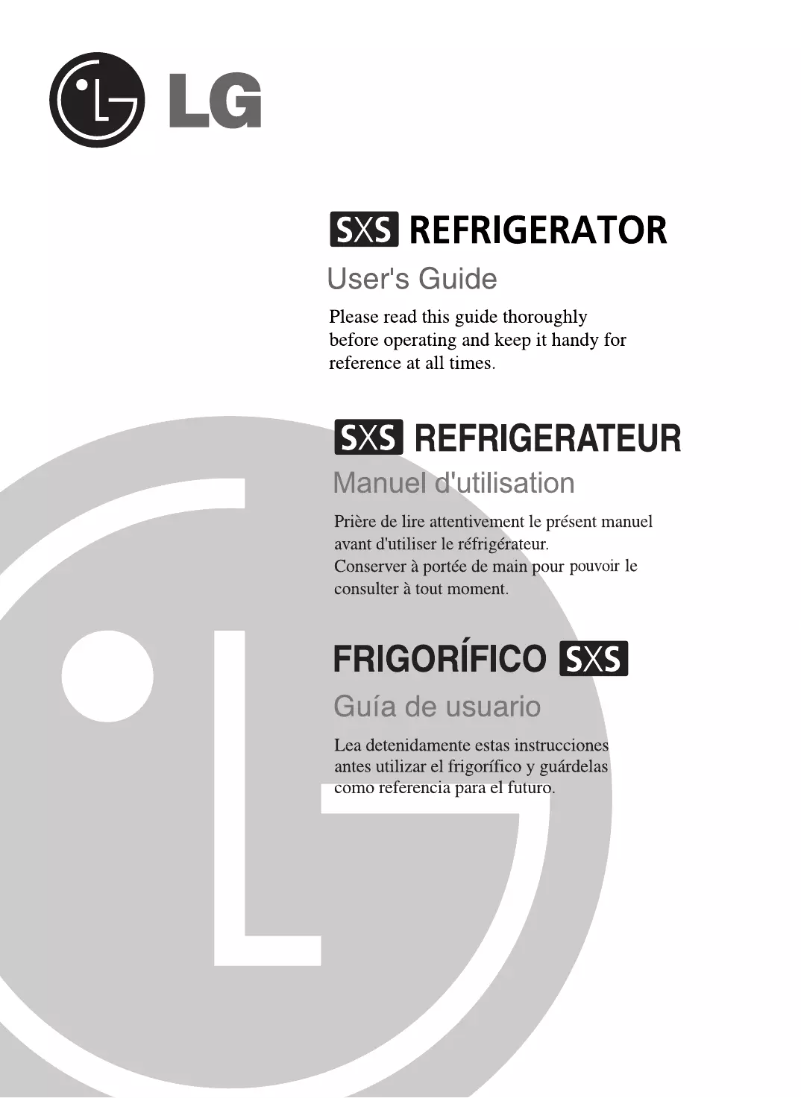 Page 1 de la notice Manuel utilisateur LG GR-B197RGQ