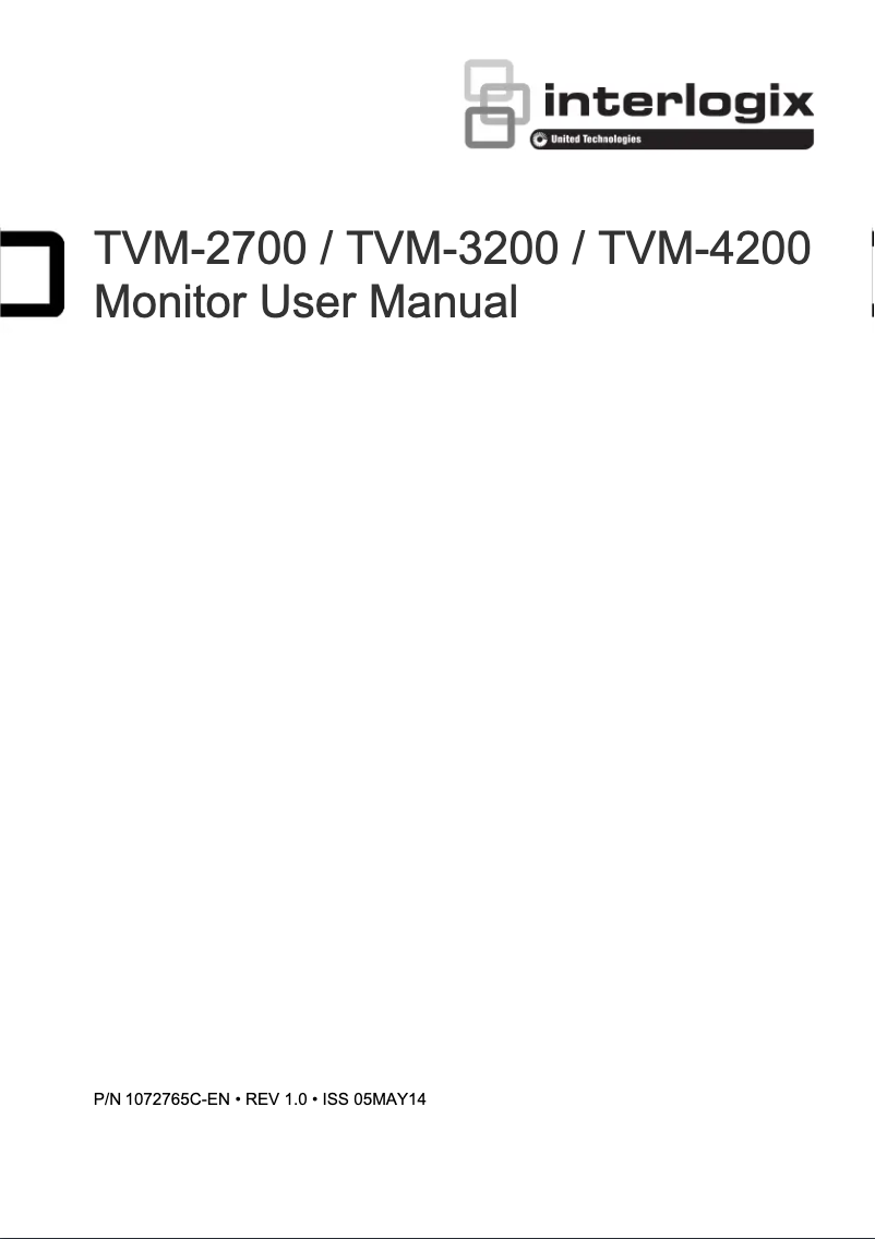 Page 1 de la notice Manuel utilisateur Interlogix TruVision TVM-2700