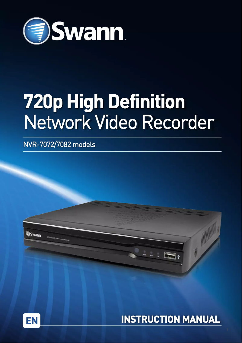 Page 1 de la notice Manuel utilisateur Swann NVR4-7082