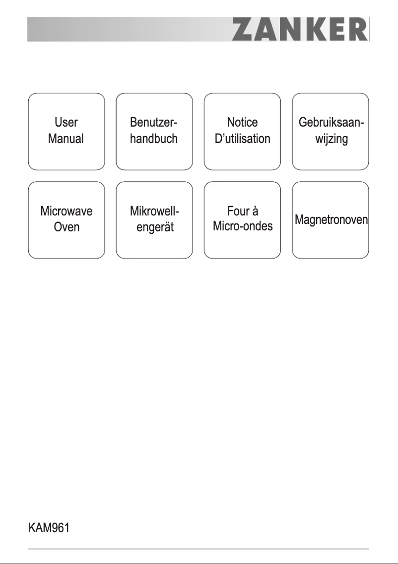 Page n°1 - Manuel utilisateur Zanker KAM961X