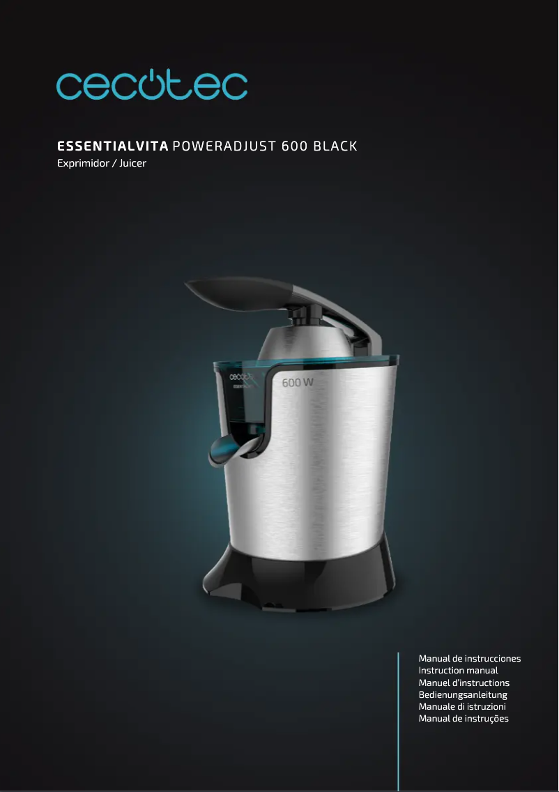 Image de la première page du manuel de l'appareil EssentialVita PowerAdjust 600