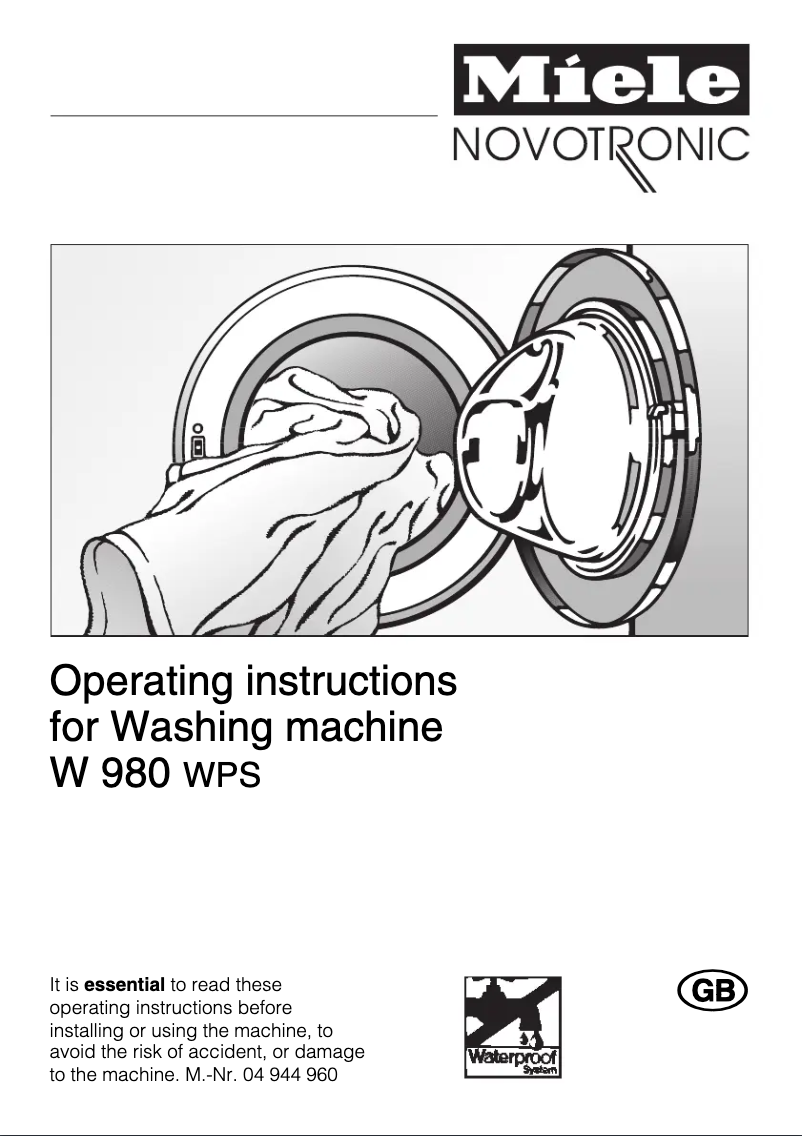 Page n°1 - Manuel utilisateur Miele W 980