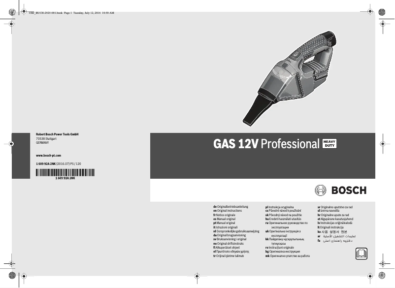 Page n°1 - Manuel utilisateur Bosch GAS 12V Professional