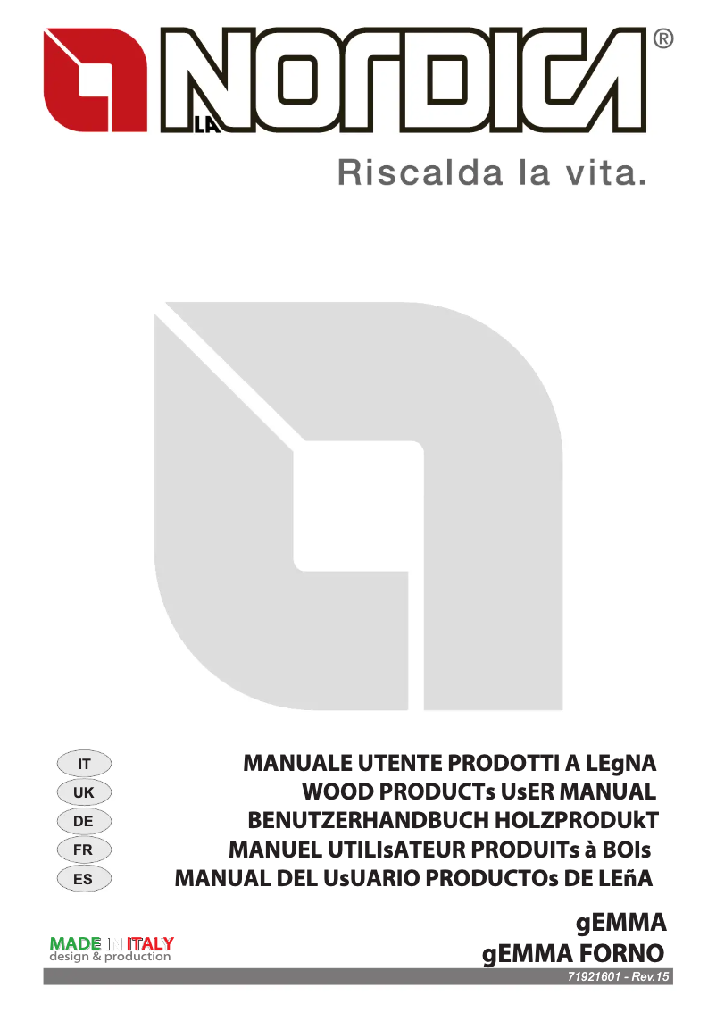 Page n°1 - Manuel utilisateur La Nordica Gemma