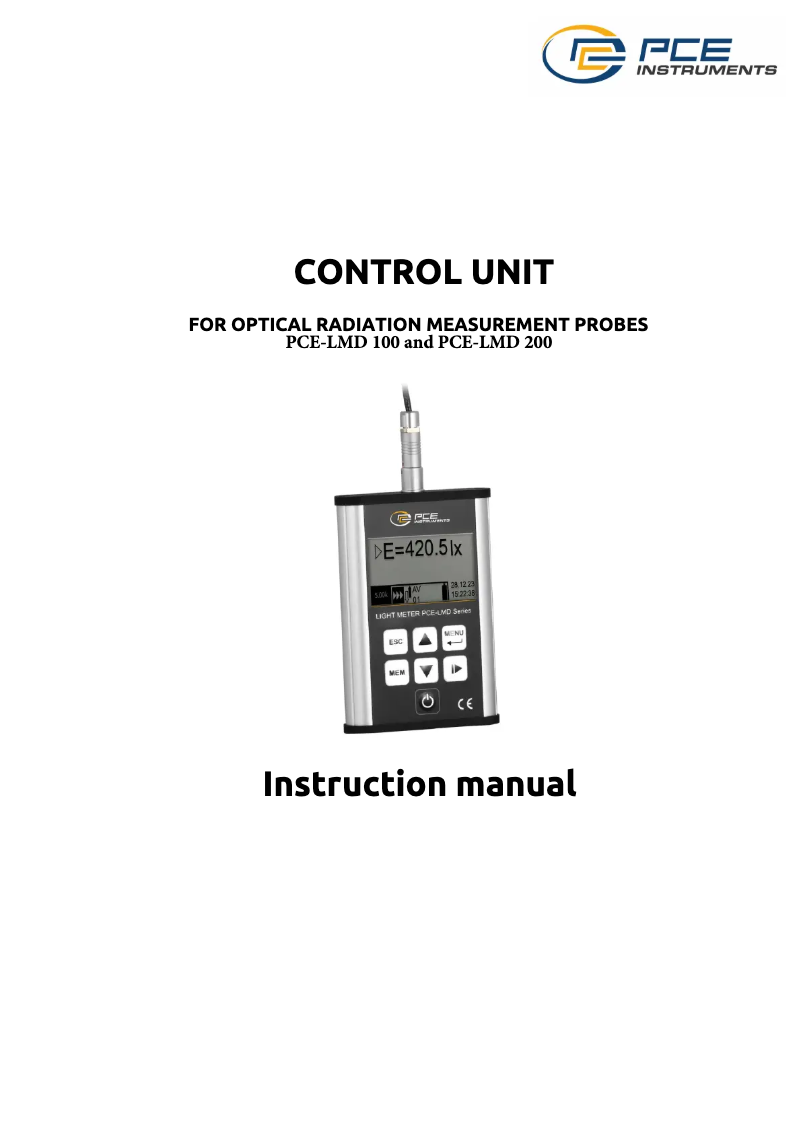 Page 1 de la notice Manuel utilisateur PCE Instruments PCE-LMD 100