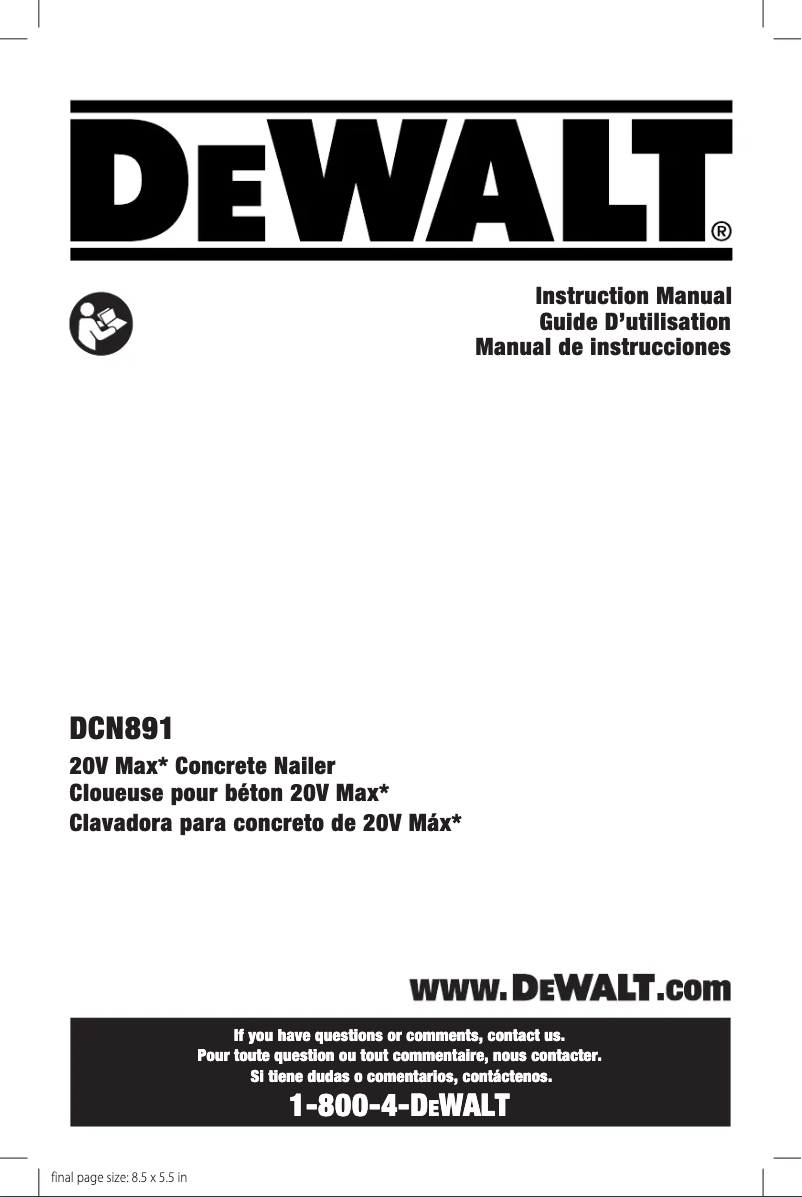 Page n°1 - Manuel utilisateur DeWalt DWE4257
