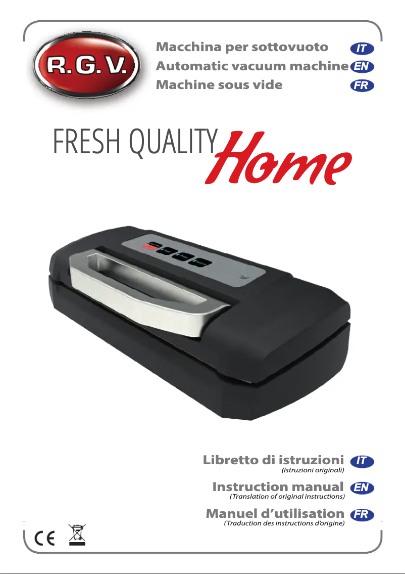 Page 1 de la notice Manuel utilisateur RGV Fresh Quality Home