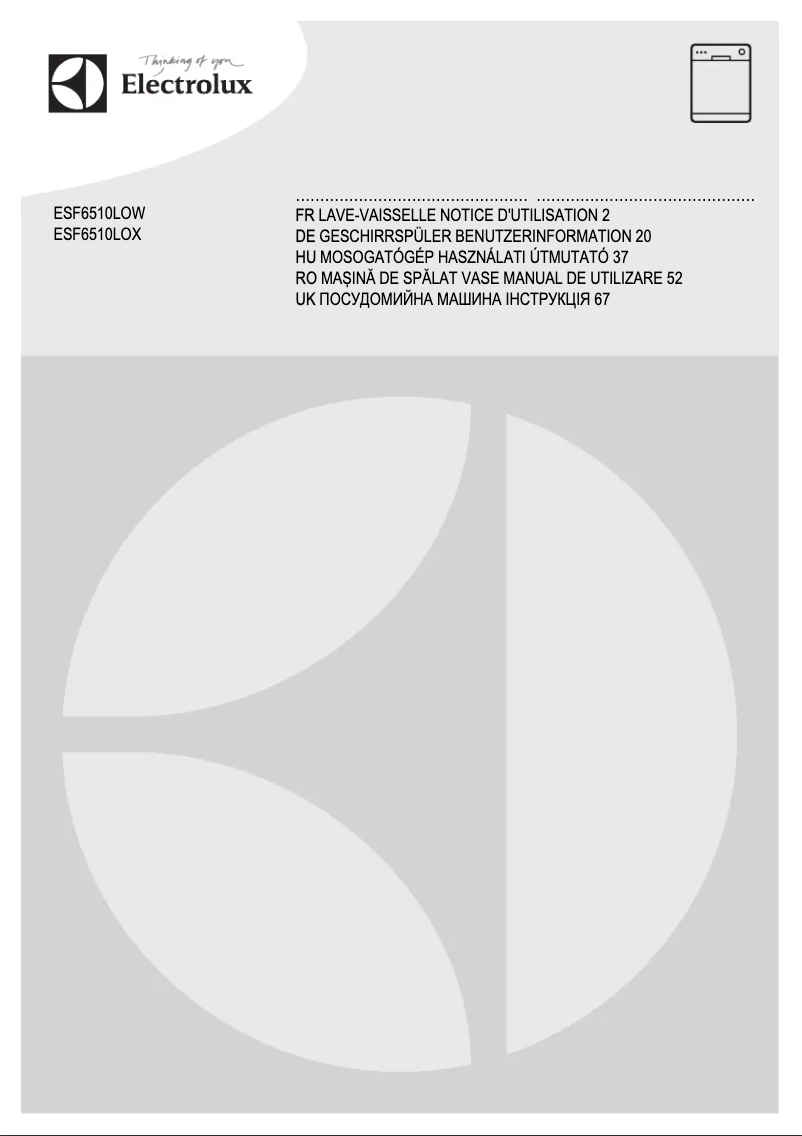 Page n°1 - Manuel utilisateur Electrolux ESF6510LOX