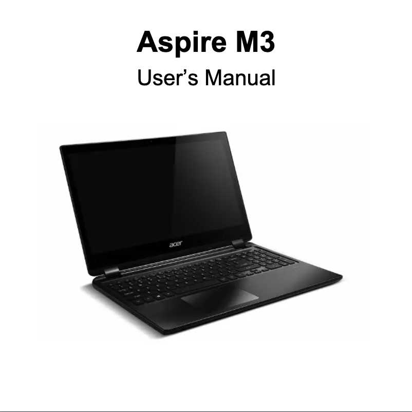 Image de la première page du manuel de l'appareil Aspire M3-580G