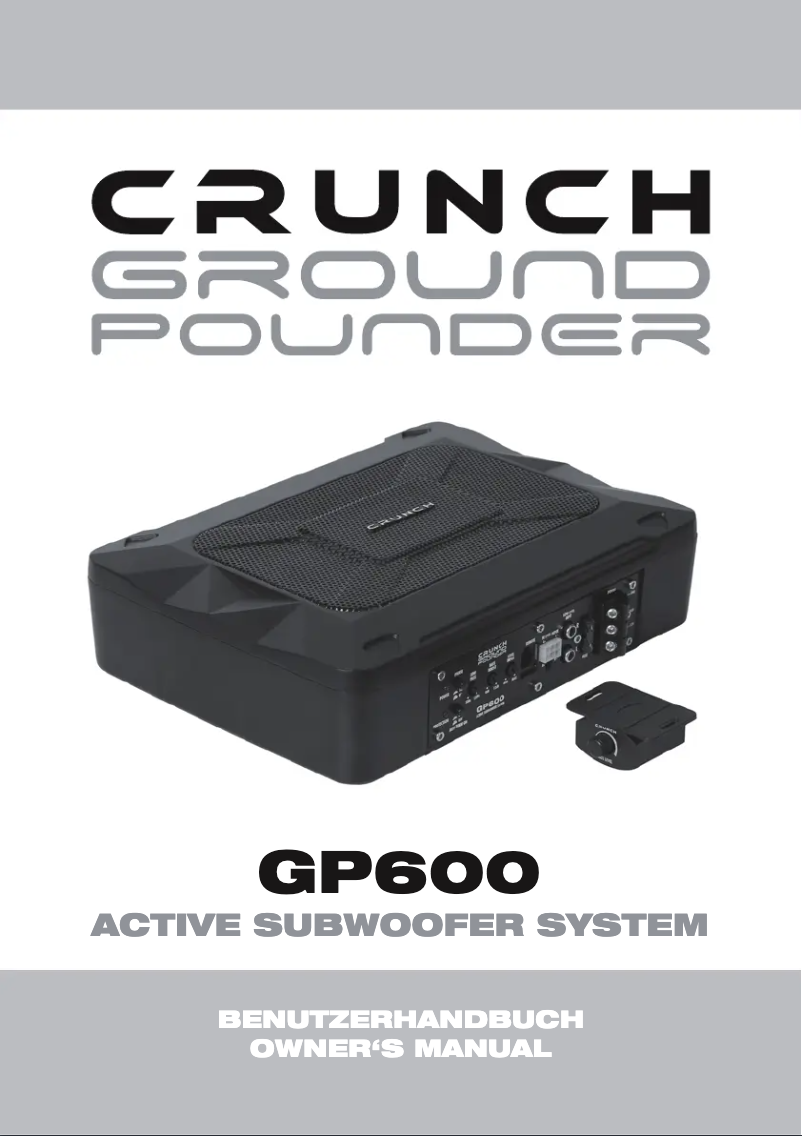 Page 1 de la notice Manuel utilisateur Crunch GP600