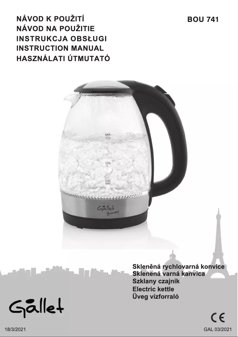 Page n°1 - Manuel utilisateur Gallet Brinay BOU741