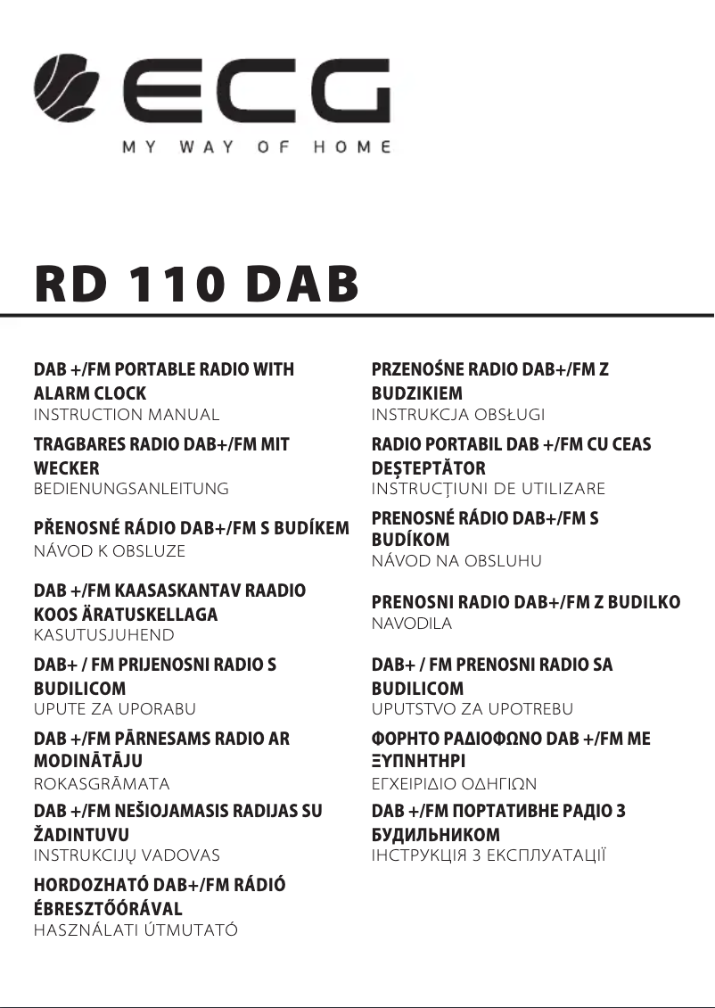 Imagen de la primera página del manual del dispositivo RD 110 DAB