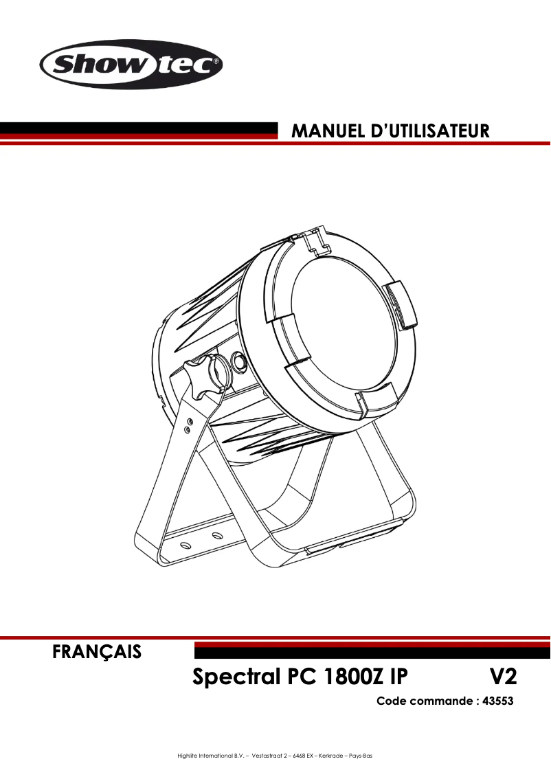 Image de la première page du manuel de l'appareil Spectral PC 1800Z