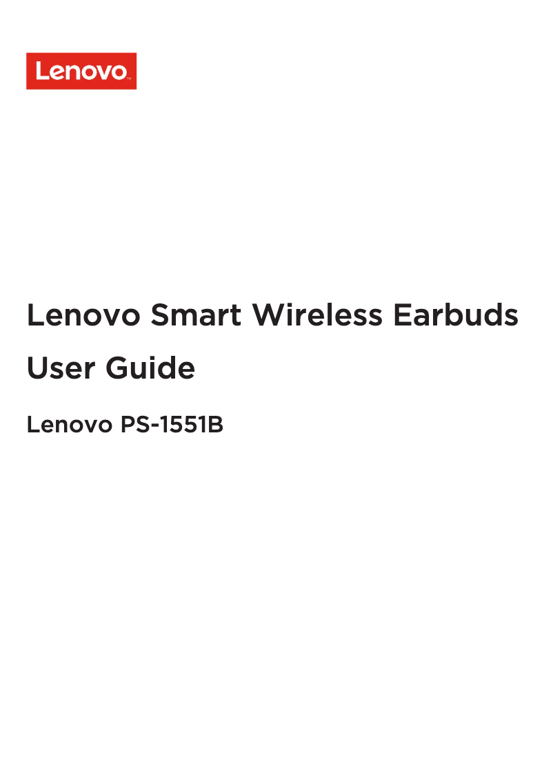 Page 1 de la notice Manuel utilisateur Lenovo PS-1551B