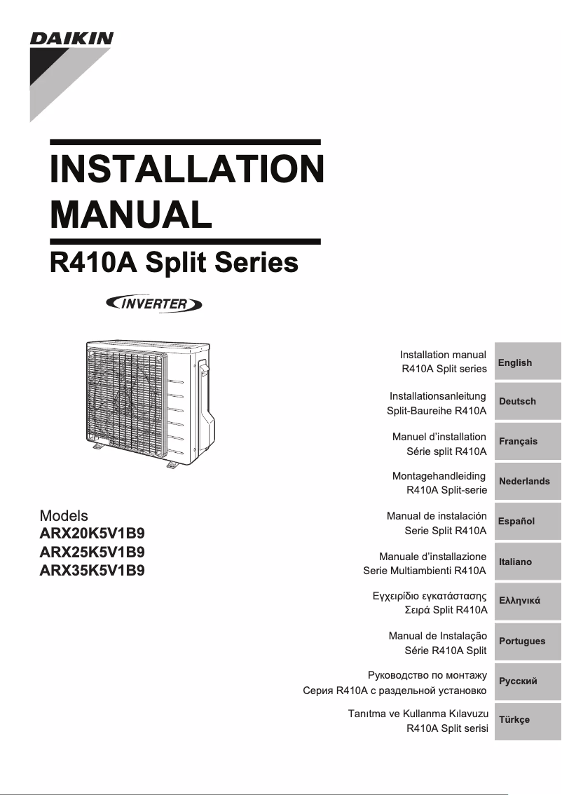 Page 1 de la notice Manuel utilisateur Daikin ARX20K2V1B