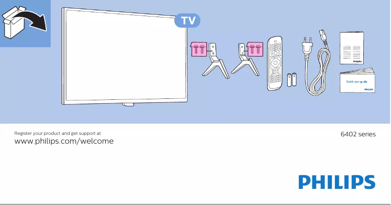 Page 1 de la notice Guide de démarrage rapide Philips 6000 series 32PFS6402
