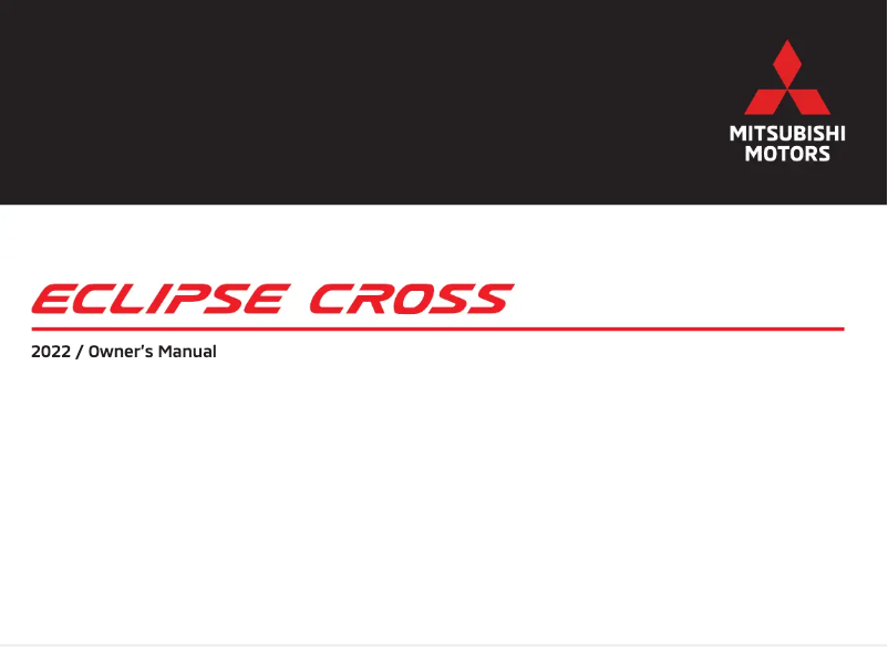 Page 1 de la notice Manuel utilisateur Mitsubishi Eclipse Cross (2022)