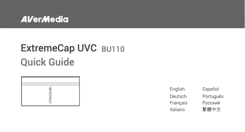 Page n°1 - Manuel utilisateur AVerMedia BU110