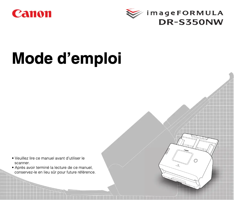 Image de la première page du manuel de l'appareil imageFORMULA DR-S350NW