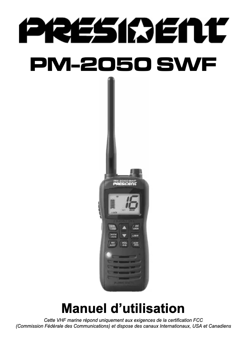 Page 1 de la notice Manuel utilisateur President PM-2050 SWF