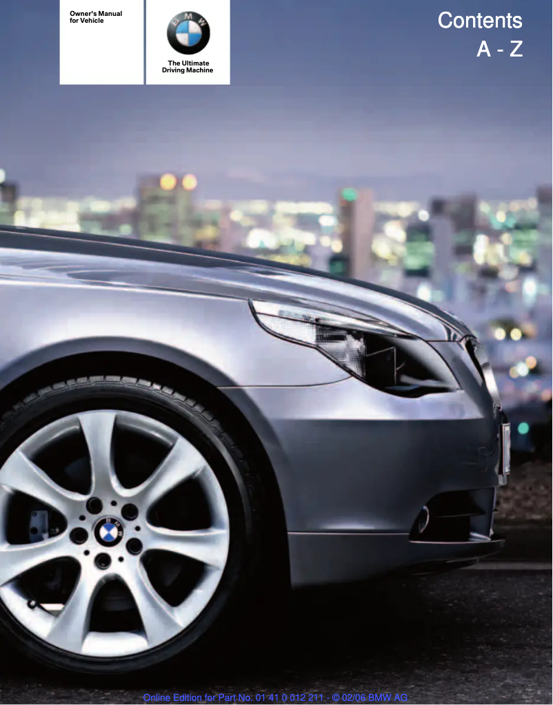 Image de la première page du manuel de l'appareil 550i Sedan (2006)