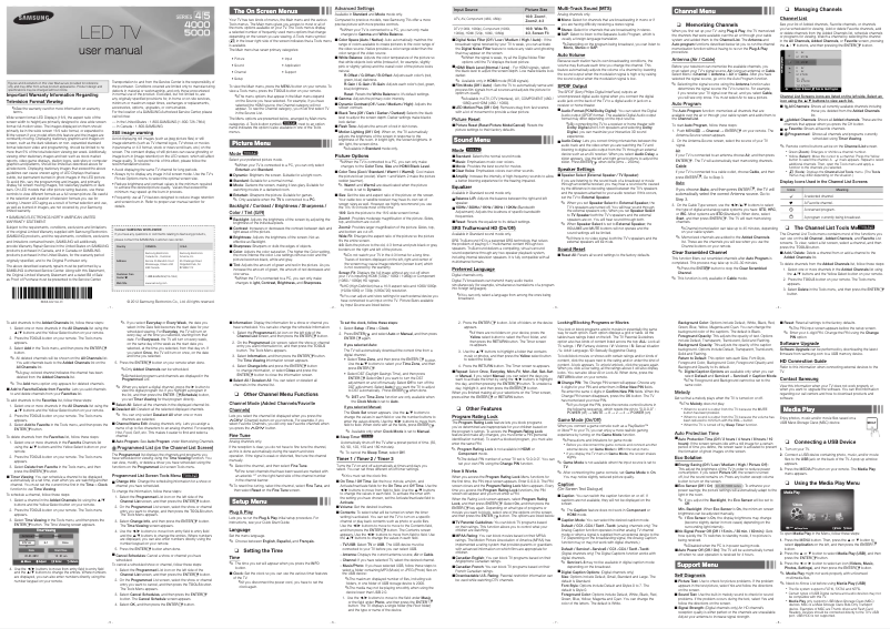 Image de la première page du manuel de l'appareil UN26EH4000